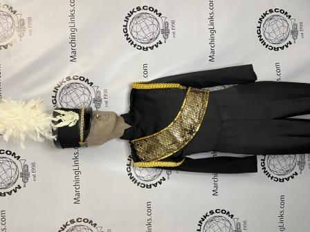 Set of 271 Black Marching Band Uniforms with Various Accessory Options