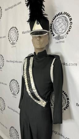 Set of 271 Black Marching Band Uniforms with Various Accessory Options