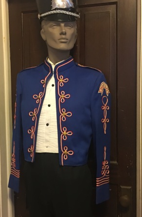 Set of 70 Royal Blue Red and White Marching Band Uniforms for Rent Only