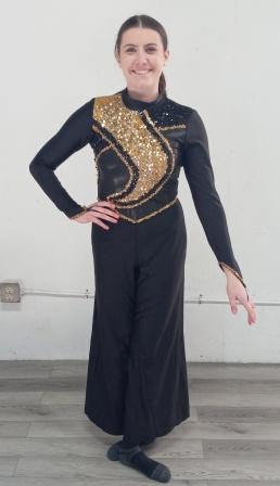 Set of 61 Black and Gold Band Front Uniforms in 3 Styles