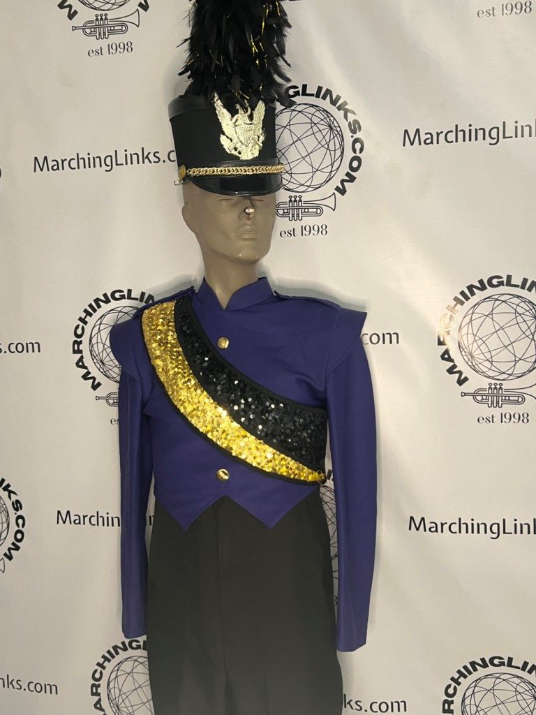 Set of 100+/- Purple, Black & Gold Marching Band Uniforms