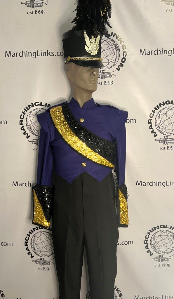 Set of 100+/- Purple, Black & Gold Marching Band Uniforms