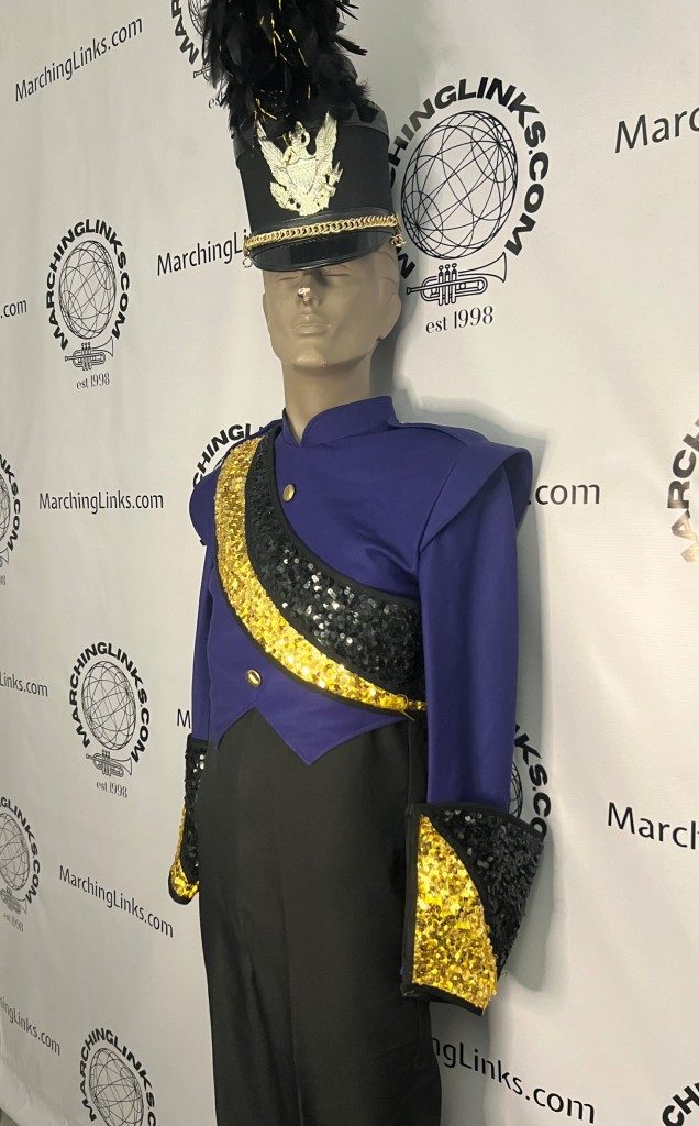 Set of 100+/- Purple, Black & Gold Marching Band Uniforms