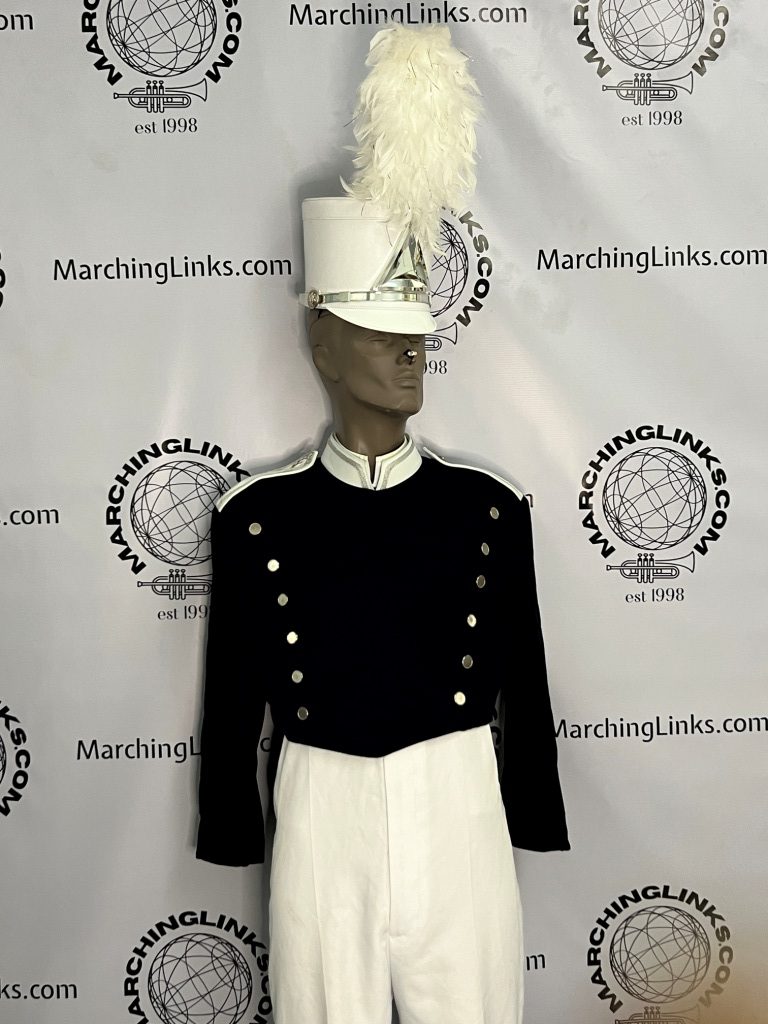 Set 81+/- Navy, White and Silver Marching Band Uniforms