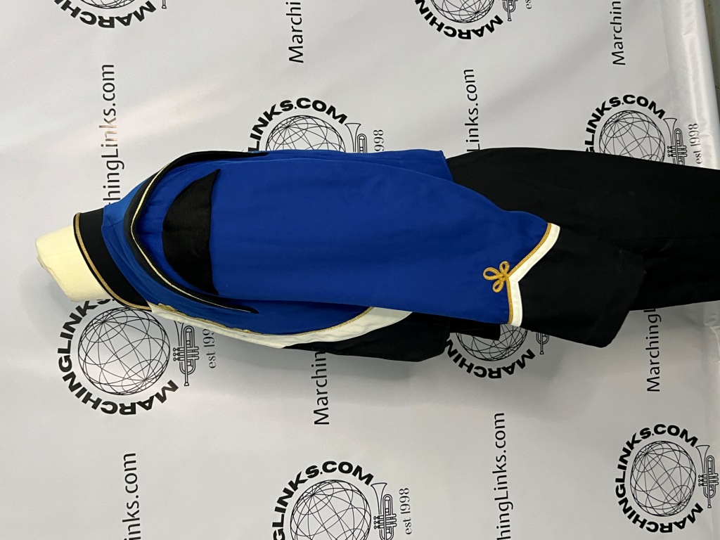 Set of 80 +/-Royal Blue, White & Black Marching Band Uniforms with