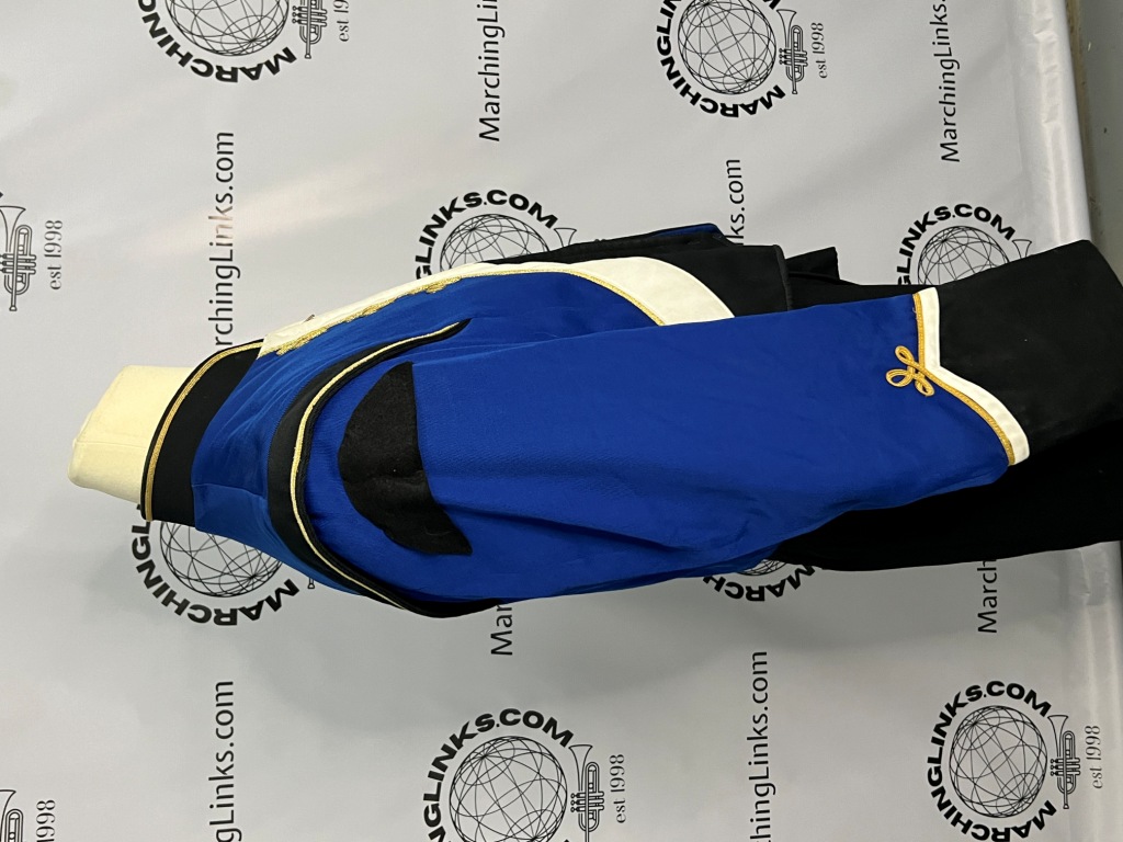 Set of 80 +/-Royal Blue, White & Black Marching Band Uniforms with