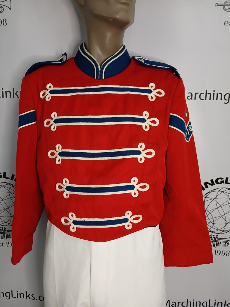 Set100+/- Red, White and Blue Marching Band Uniforms for Rent - perfect