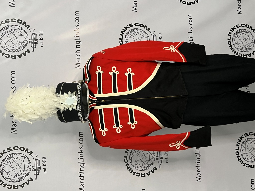 60 +/- Complete Sets of Red, Black and White DeMoulin Marching Band