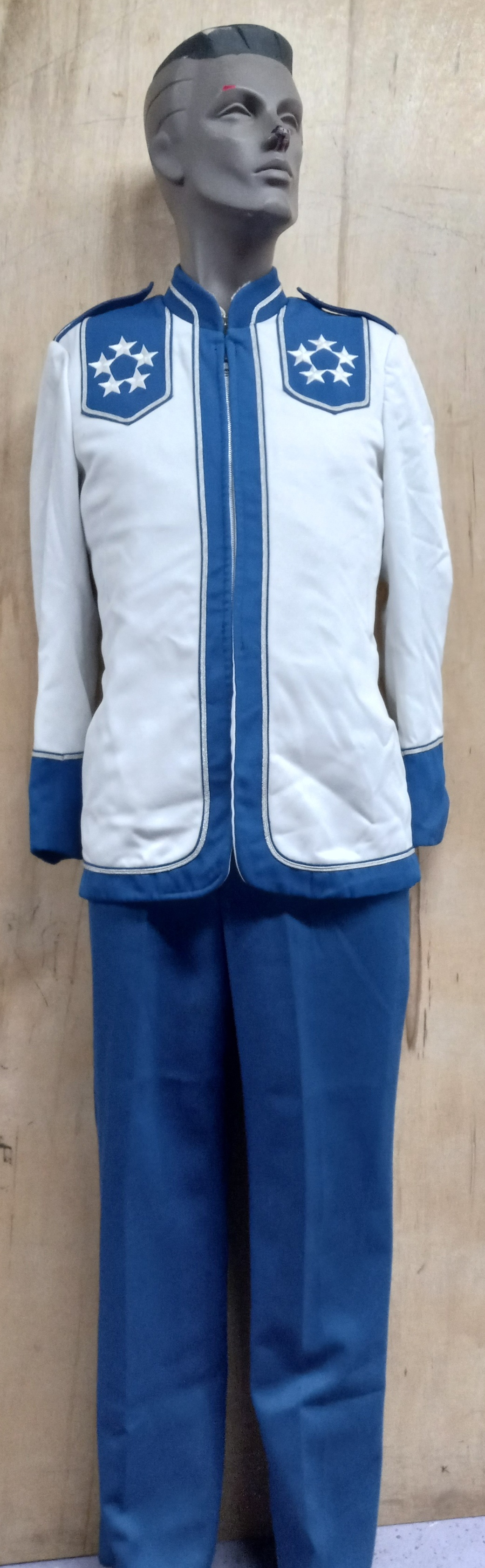 Traditional Royal Blue and White Marching Band Uniforms