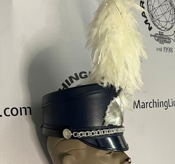 133 Navy Slant-Top Shakos with Silver Hardware