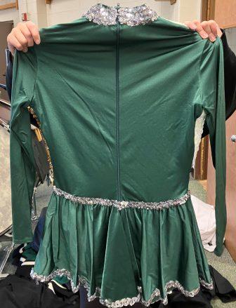 Lot of 25 Green, White, Gold & Silver Sequined Band Front Uniforms
