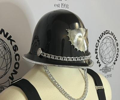 35 Black Marching Band Helmets with Silver Hardware