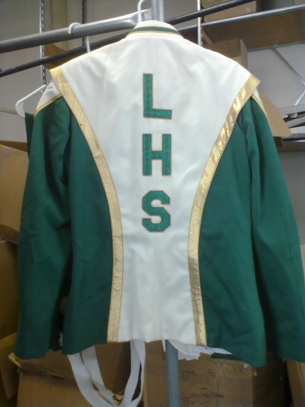 55+/- Green, White and Gold Marching Band Uniforms