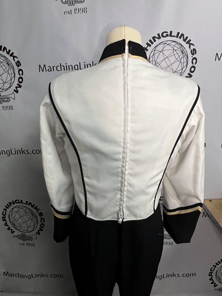 This is a lot of 170+/- black, white and gold marching band jackets.