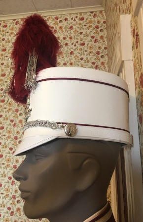Set of 97+/- Burgundy, White and Black Fruhuaf Marching Band Uniforms