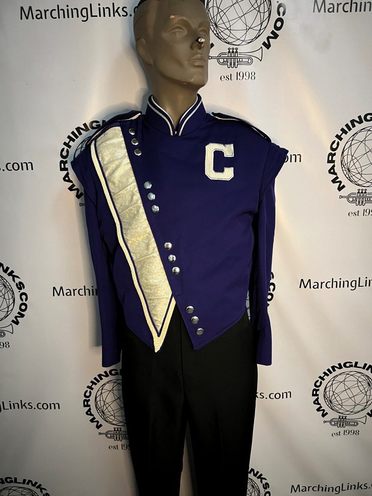 43 Purple, White and Silver Marching Band Uniforms including Capes