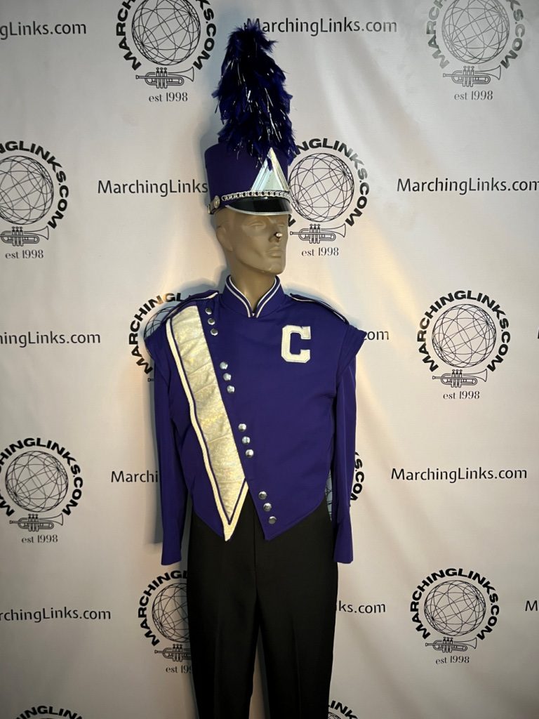 43 Purple, White and Silver Marching Band Uniforms including Capes