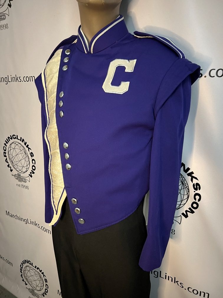 43 Purple, White and Silver Marching Band Uniforms including Capes