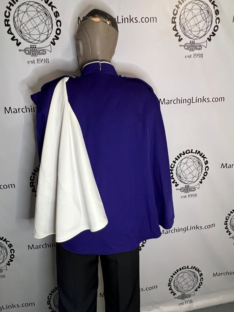 43 Purple, White and Silver Marching Band Uniforms including Capes