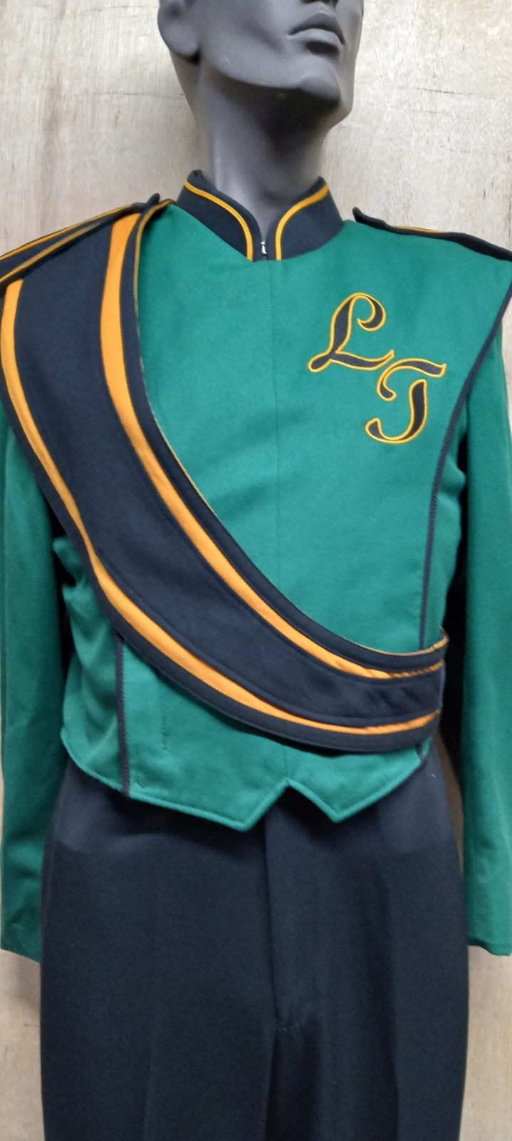 Set of 89+/- Green, Yellow and Black Marching Band Uniforms