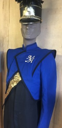 88 (+/-) Royal Blue, Black and Gold Fruhauf Marching Band Uniforms - Suitable for Middle School, Junior High or Small High School Band