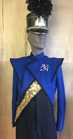 88 (+/-) Royal Blue, Black and Gold Fruhauf Marching Band Uniforms - Suitable for Middle School, Junior High or Small High School Band