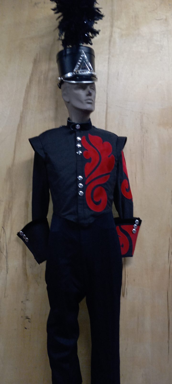 32 (+/-) Black and Red Cesario Marching Band Uniforms