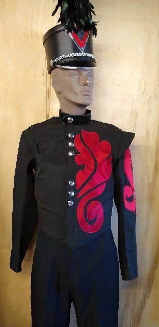 32 (+/-) Black and Red Cesario Marching Band Uniforms