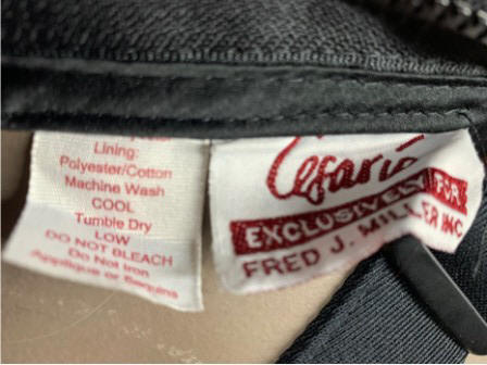 This is a set of 21 red, silver and black used Cesario marching band uniforms. The uniform consists 