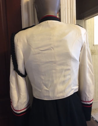 Set of 7 White and Black Stanbury Used Marching Band Uniforms