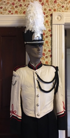 Set of 7 White and Black Stanbury Used Marching Band Uniforms
