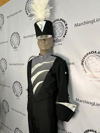 210 Red, Black and Silver Marching Band Uniforms with Lots of Extras! May be sold as a 1/2 Lot Item 