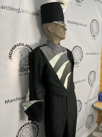 210 Red, Black and Silver Marching Band Uniforms with Lots of Extras! May be sold as a 1/2 Lot Item 