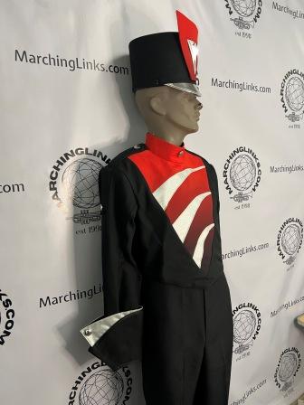 210 Red, Black and Silver Marching Band Uniforms with Lots of Extras! May be sold as a 1/2 Lot Item 