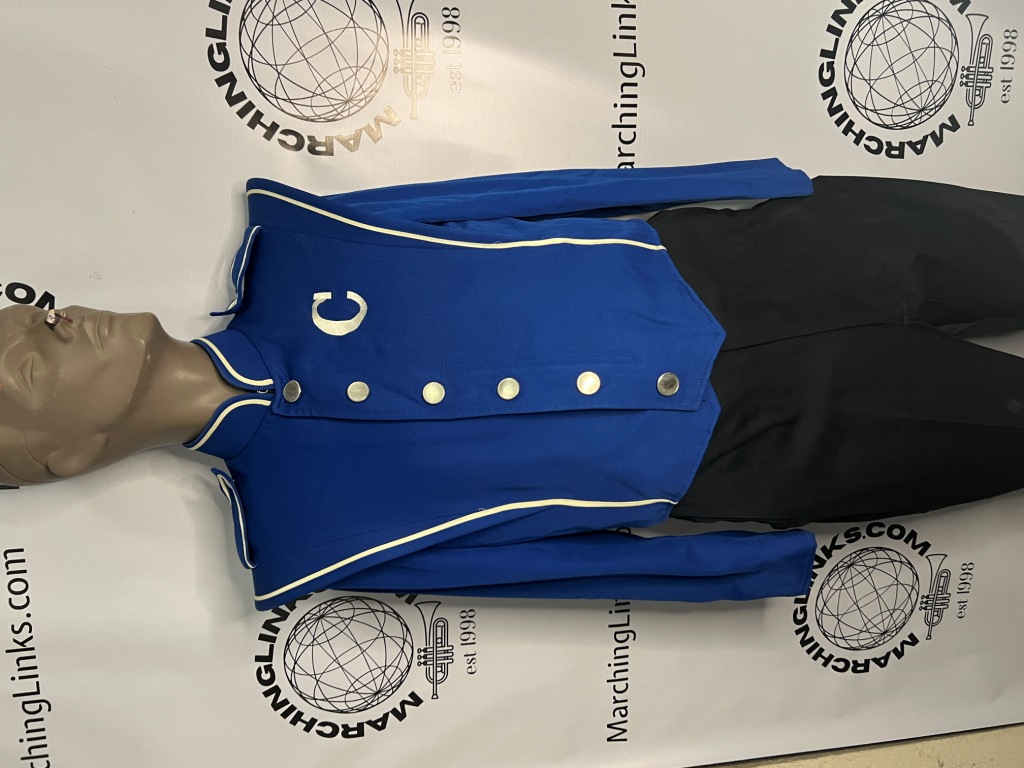 Set of 44 Royal Blue and White Marching Band Uniforms