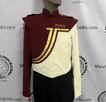 Burgundy, Cream and Gold Marching Band Uniforms