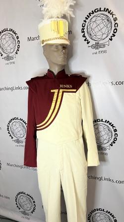 Burgundy, Cream and Gold Marching Band Uniforms