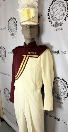 Burgundy, Cream and Gold Marching Band Uniforms
