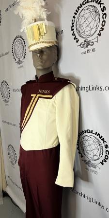 Burgundy, Cream and Gold Marching Band Uniforms
