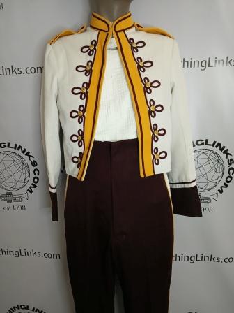 Lot of 64 Maroon, White and Gold Marching Band Uniforms