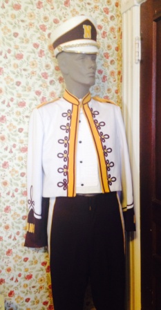 Lot of 64 Maroon, White and Gold Marching Band Uniforms
