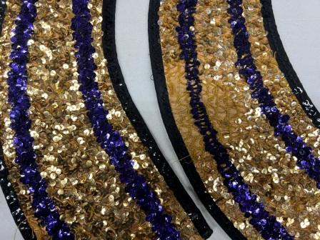 Set of 25 Purple and Gold Sequined Baldrics This is a set of 25 purple and gold sequined b