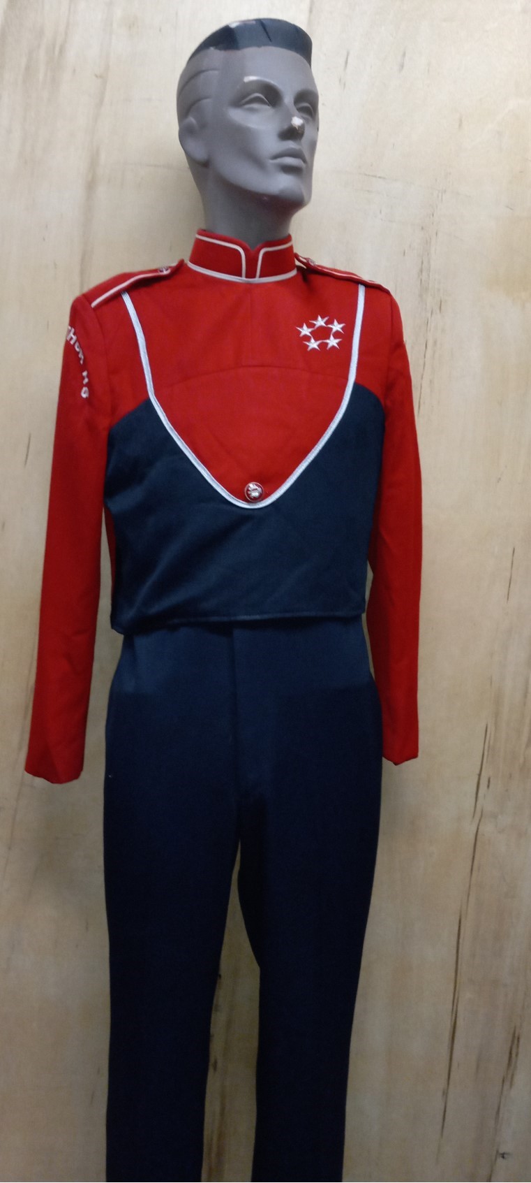 Set of 34 Red, Black and White Marching Band Uniforms
