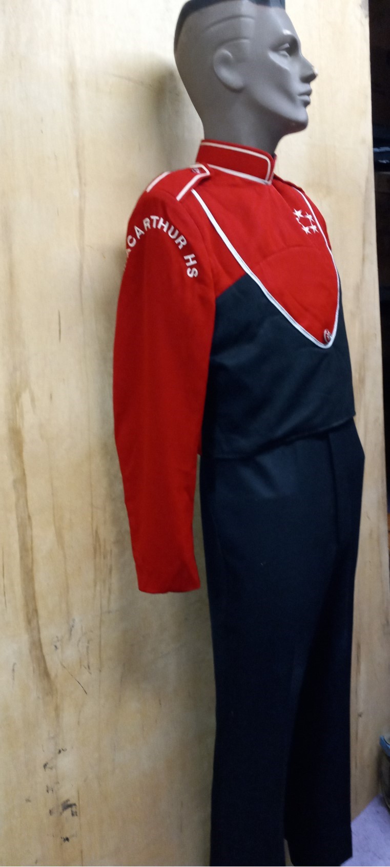 Set of 34 Red, Black and White Marching Band Uniforms