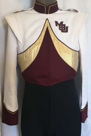 Item Description: This is a set of approximately 160 gently used burgundy and white marching band un