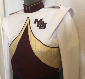 Item Description: This is a set of approximately 160 gently used burgundy and white marching band un