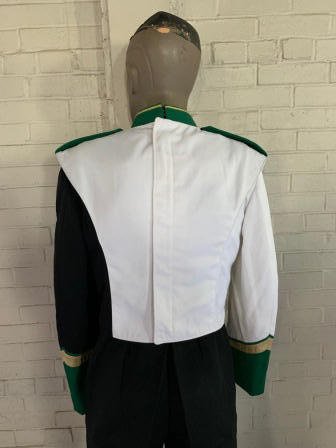 Large Set of 38 Green, Gold, White and Black Marching Band Uniforms This is a lot of 38 green, black