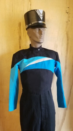 90 Blue, Black and Silver Cesario Marching Band Uniforms Item description: This is a set of 90 gentl