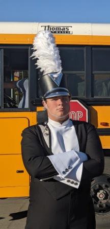 Set of 145 Royal Blue, Black & White Marching Band Uniforms with Lots of Extras!