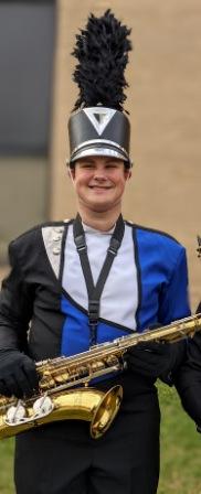 Set of 145 Royal Blue, Black & White Marching Band Uniforms with Lots of Extras!